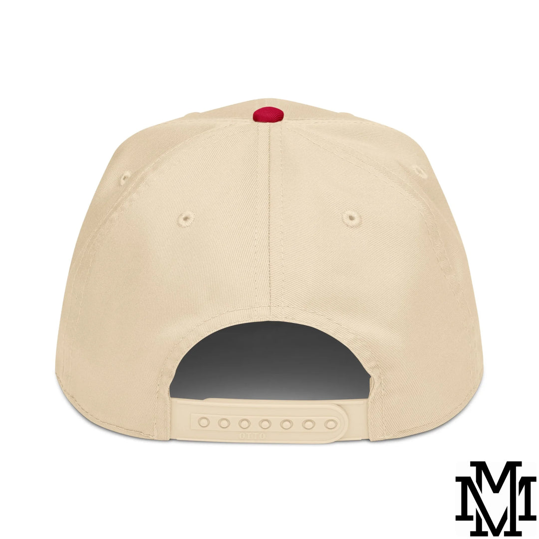 Out of Office Embroidered Baseball Snapback Hat - Red Natural