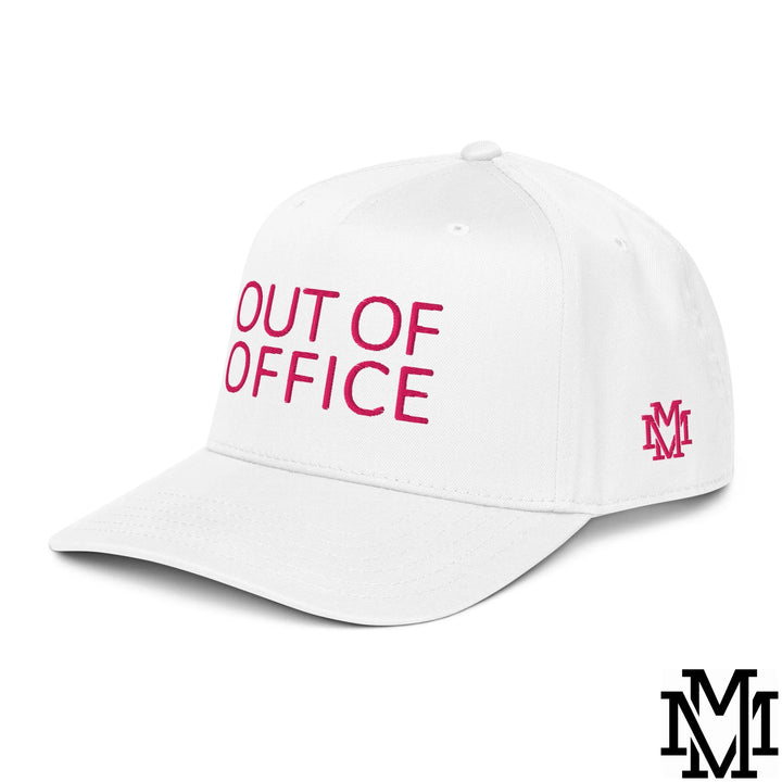 Out of Office Embroidered Baseball Snapback Hat - White