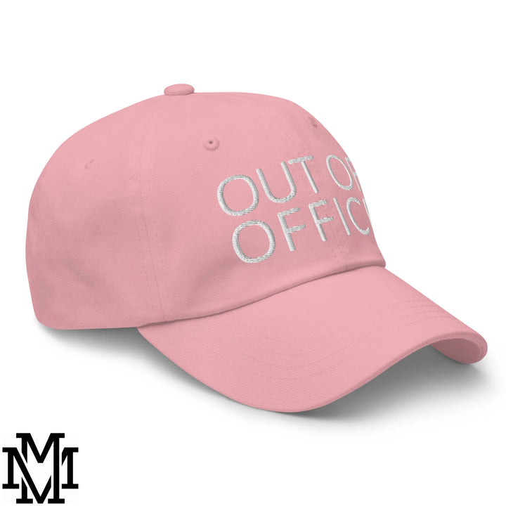 Out of Office Embroidered Unstructured Dad Hat - Pink