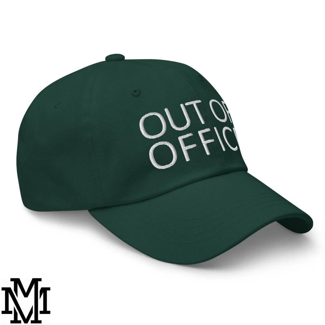 Out of Office Embroidered Unstructured Dad Hat - Spruce
