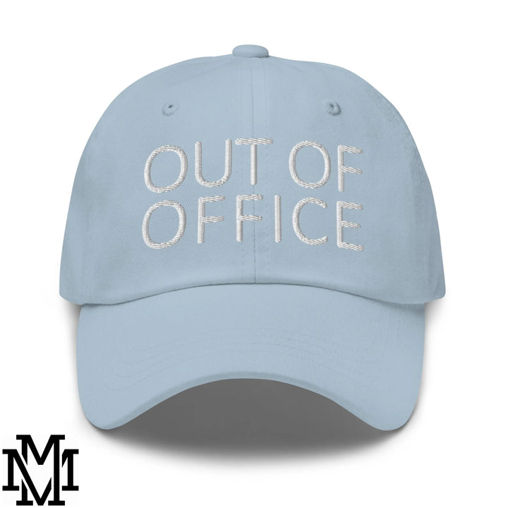 Out of Office Embroidered Unstructured Dad Hat - Light Blue