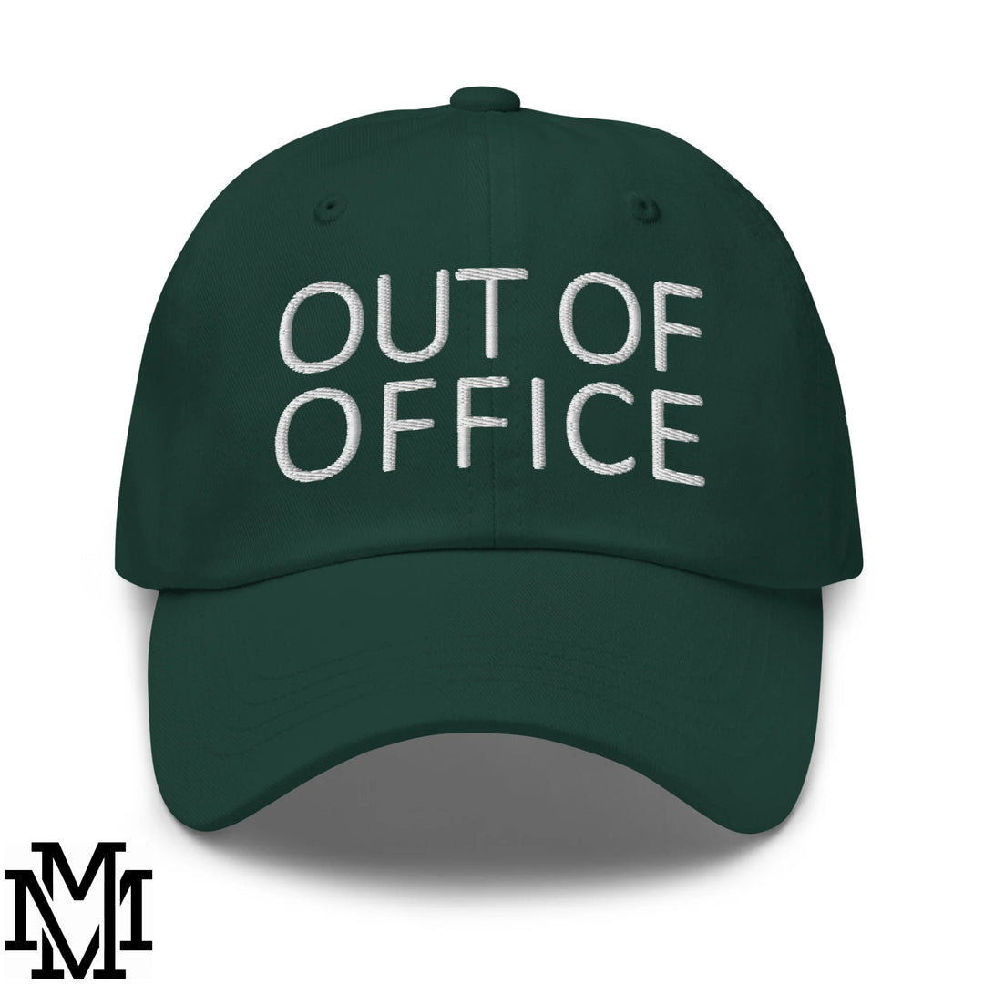 Out of Office Embroidered Unstructured Dad Hat - Spruce
