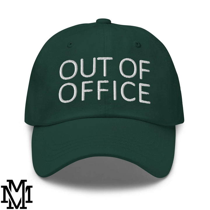 Out of Office Embroidered Unstructured Dad Hat - Spruce