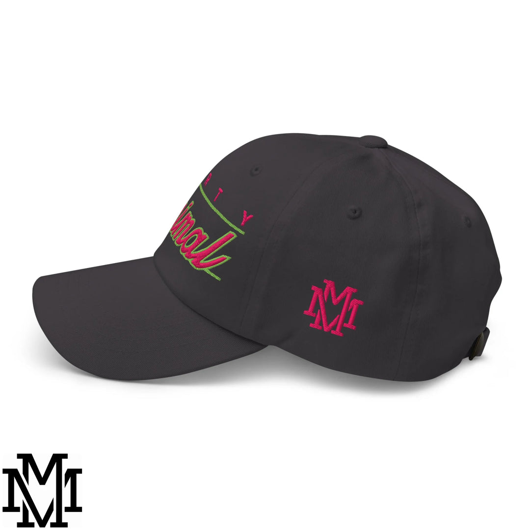 Party Animal Embroidered Unstructured Dad Hat - Dark Grey