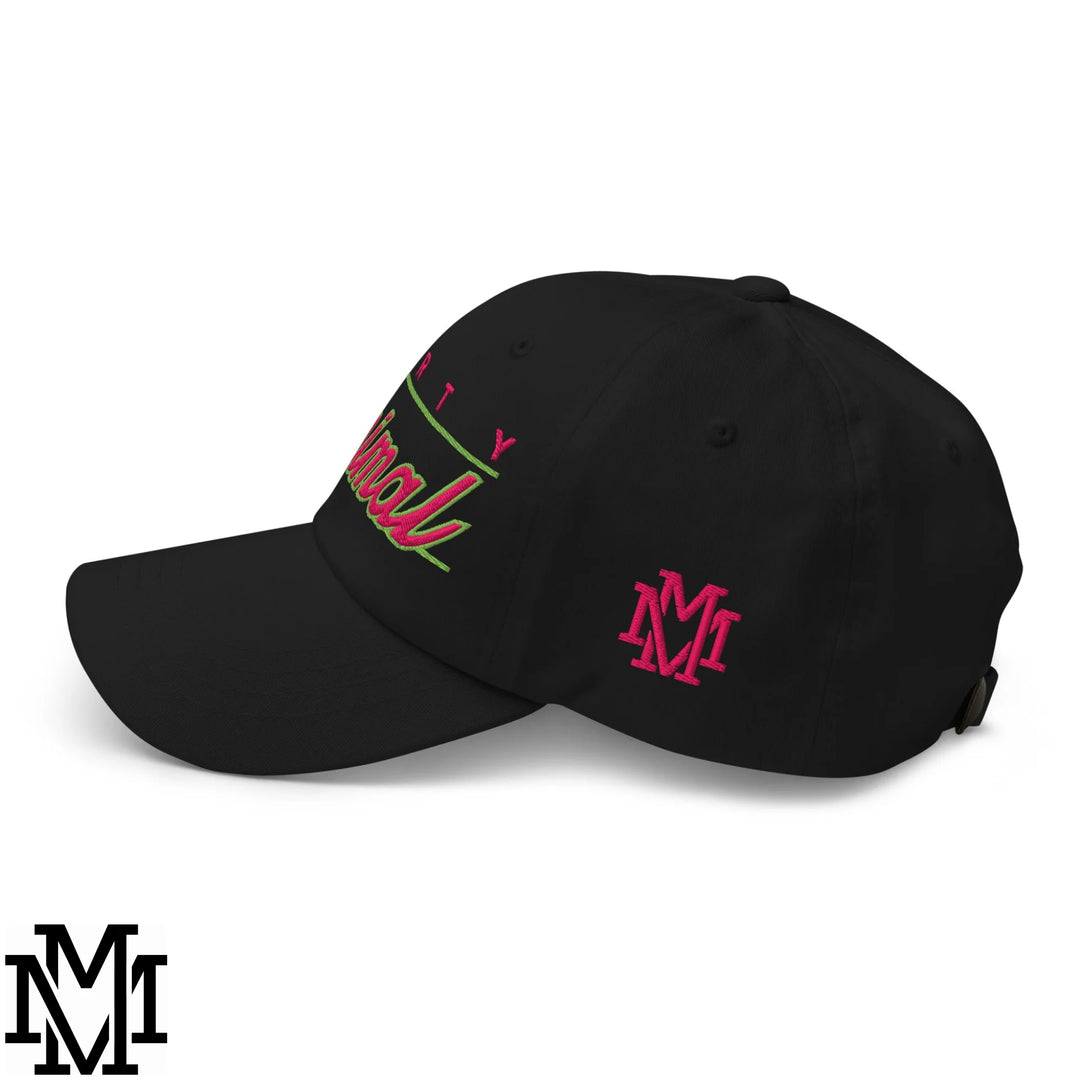 Party Animal Embroidered Unstructured Dad Hat - Black