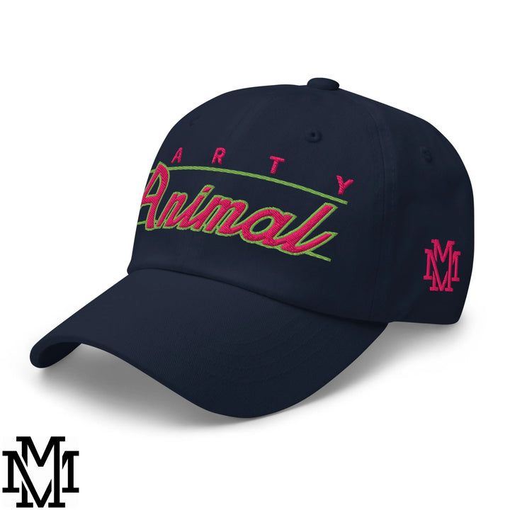 Party Animal Embroidered Unstructured Dad Hat - Navy