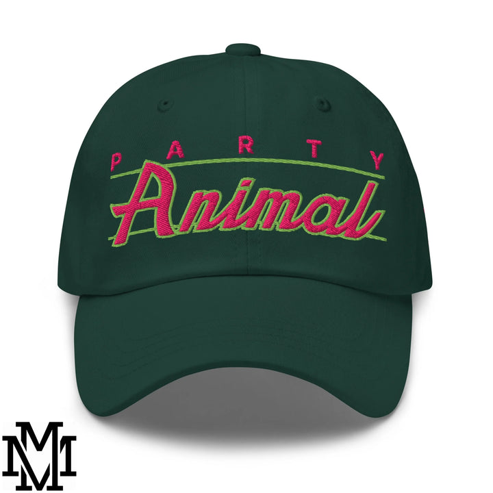 Party Animal Embroidered Unstructured Dad Hat - Spruce
