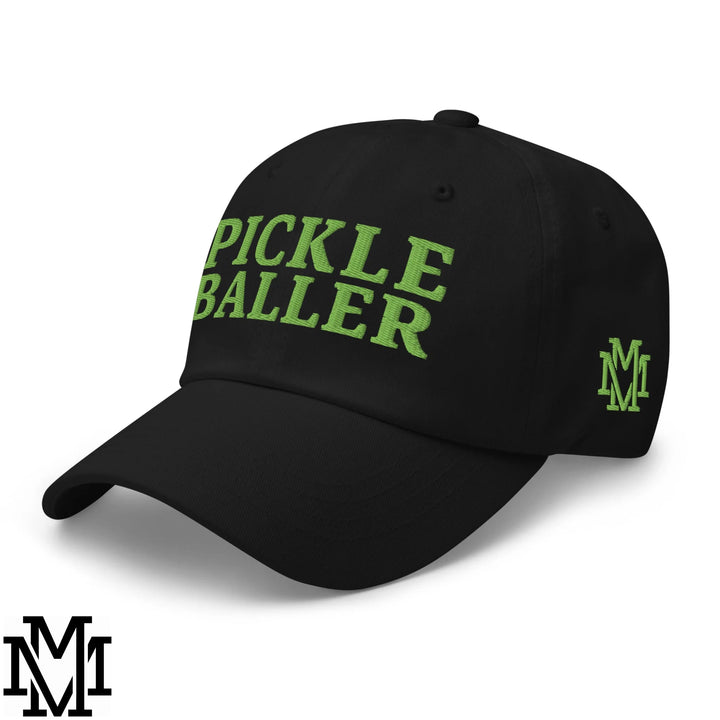 Pickle Baller Embroidered Unstructured Dad Hat - Black