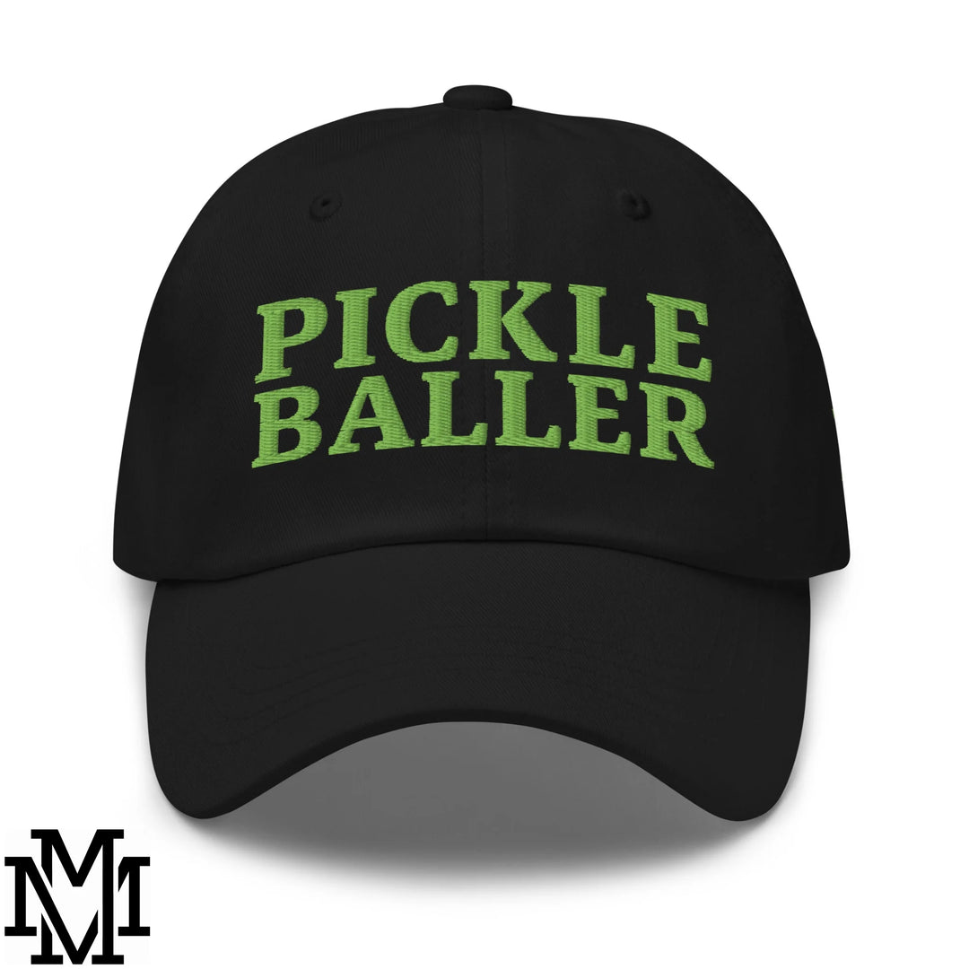 Pickle Baller Embroidered Unstructured Dad Hat - Black