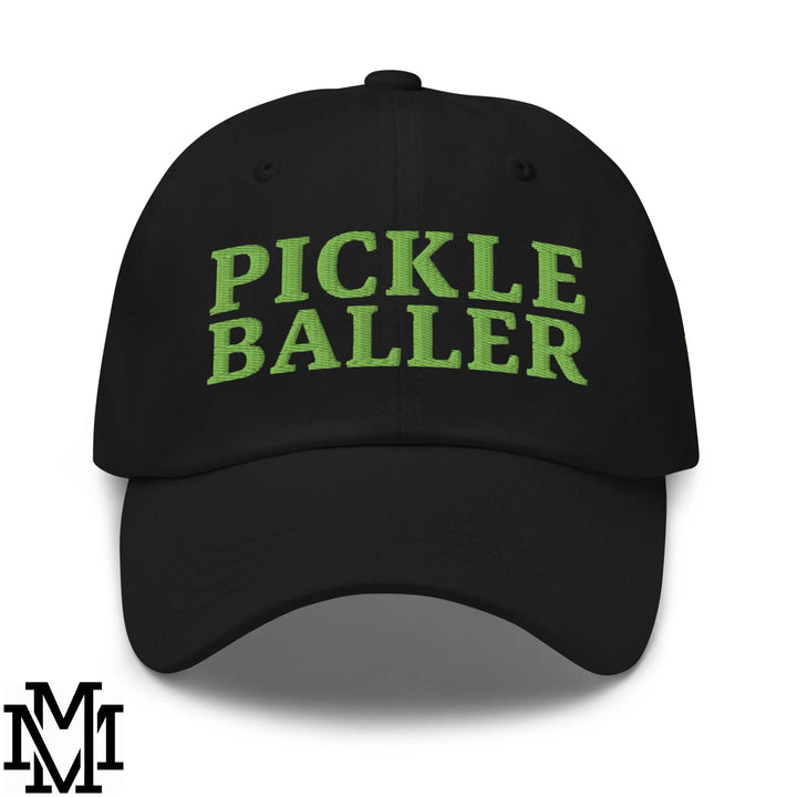 Pickle Baller Embroidered Unstructured Dad Hat - Black