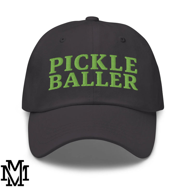 Pickle Baller Embroidered Unstructured Dad Hat - Dark Grey