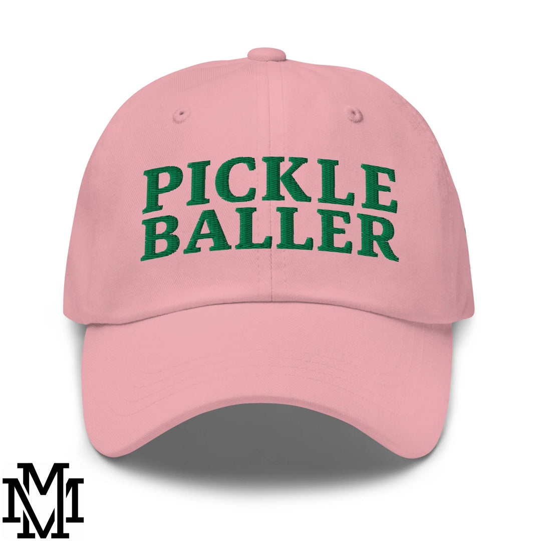 Pickle Baller Embroidered Unstructured Dad Hat - Pink