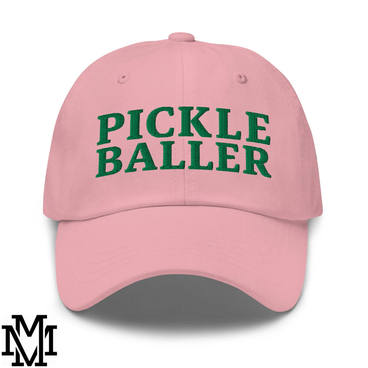 Pickle Baller Embroidered Unstructured Dad Hat - Pink