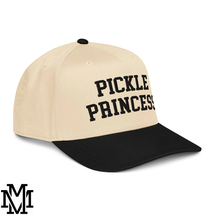 Pickle Princess Embroidered Baseball Snapback Hat - Black Natural