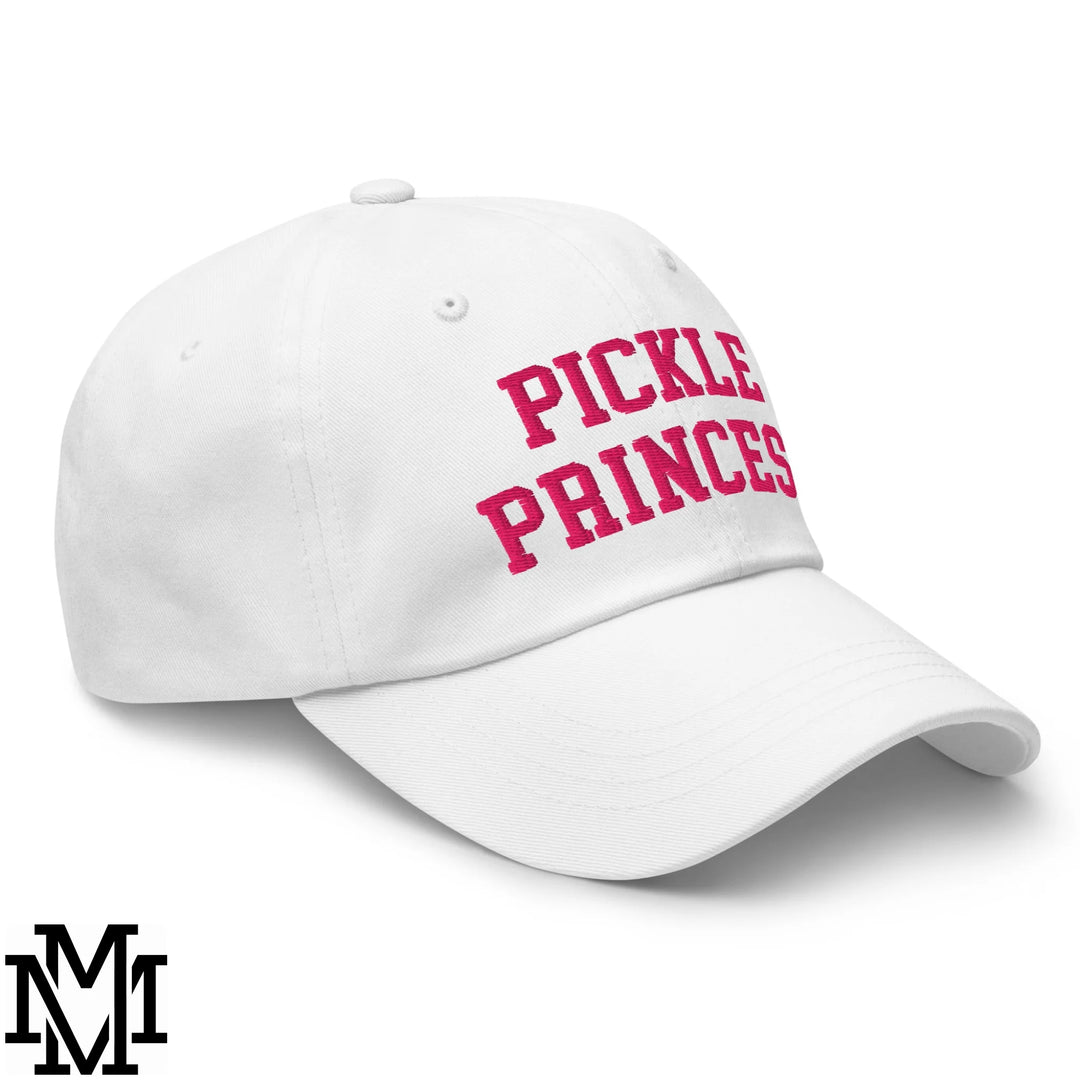 Pickle Princess Embroidered Unstructured Dad Hat - White