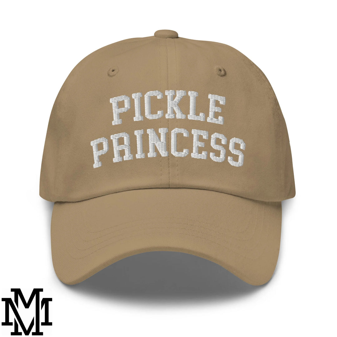 Pickle Princess Embroidered Unstructured Dad Hat - Khaki