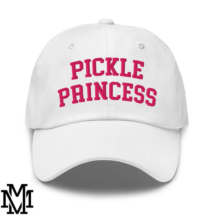 Pickle Princess Embroidered Unstructured Dad Hat - White