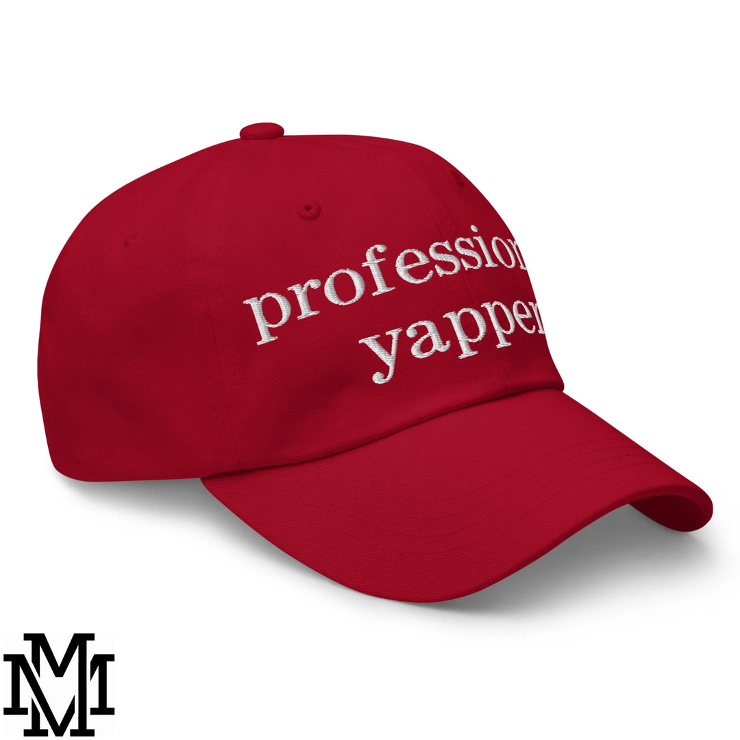 Professional Yapper Embroidered Unstructured Dad Hat - Cranberry