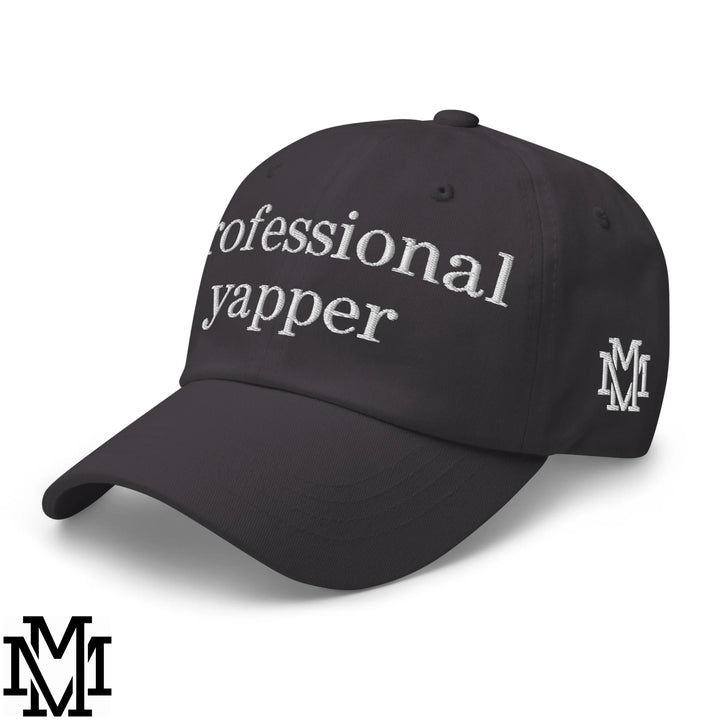 Professional Yapper Embroidered Unstructured Dad Hat - Dark Grey