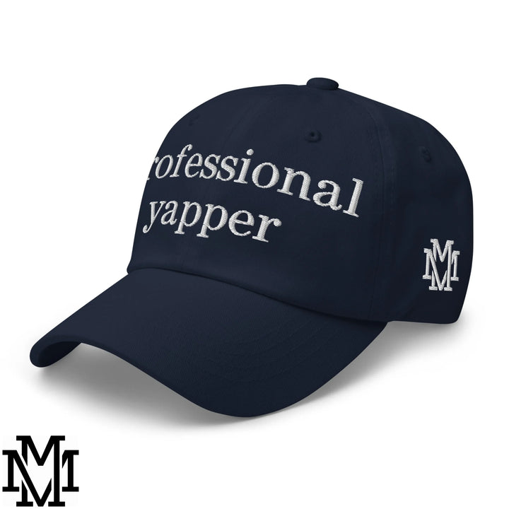 Professional Yapper Embroidered Unstructured Dad Hat - Navy