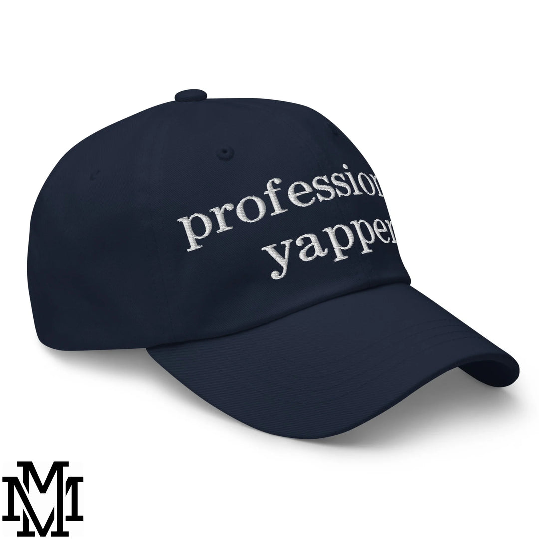 Professional Yapper Embroidered Unstructured Dad Hat - Navy