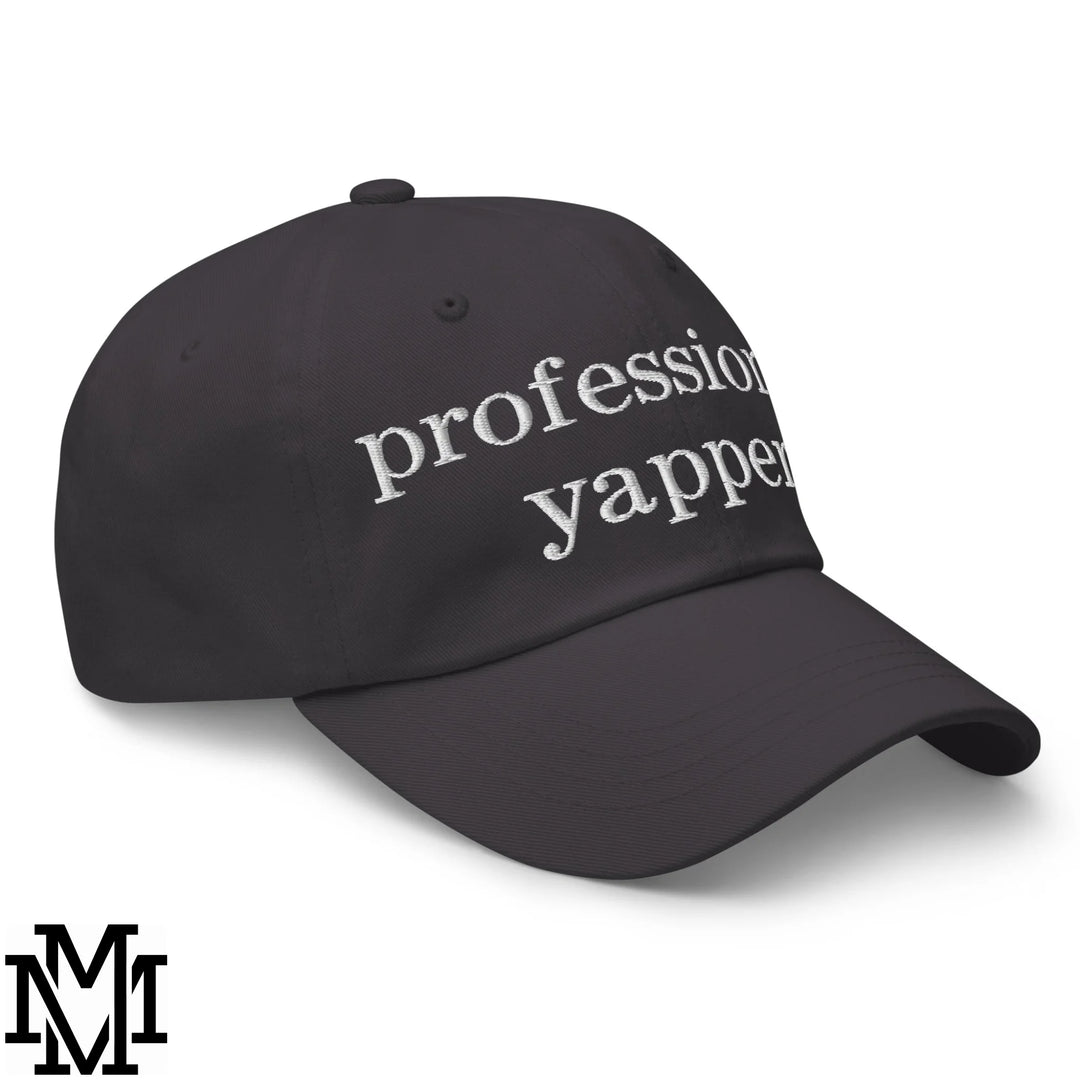 Professional Yapper Embroidered Unstructured Dad Hat - Dark Grey