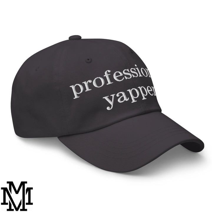 Professional Yapper Embroidered Unstructured Dad Hat - Dark Grey