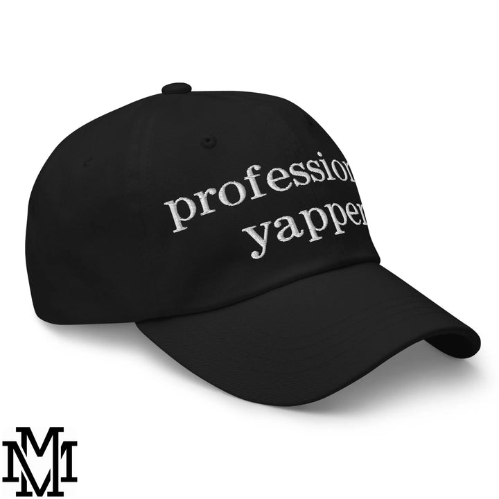 Professional Yapper Embroidered Unstructured Dad Hat - Black
