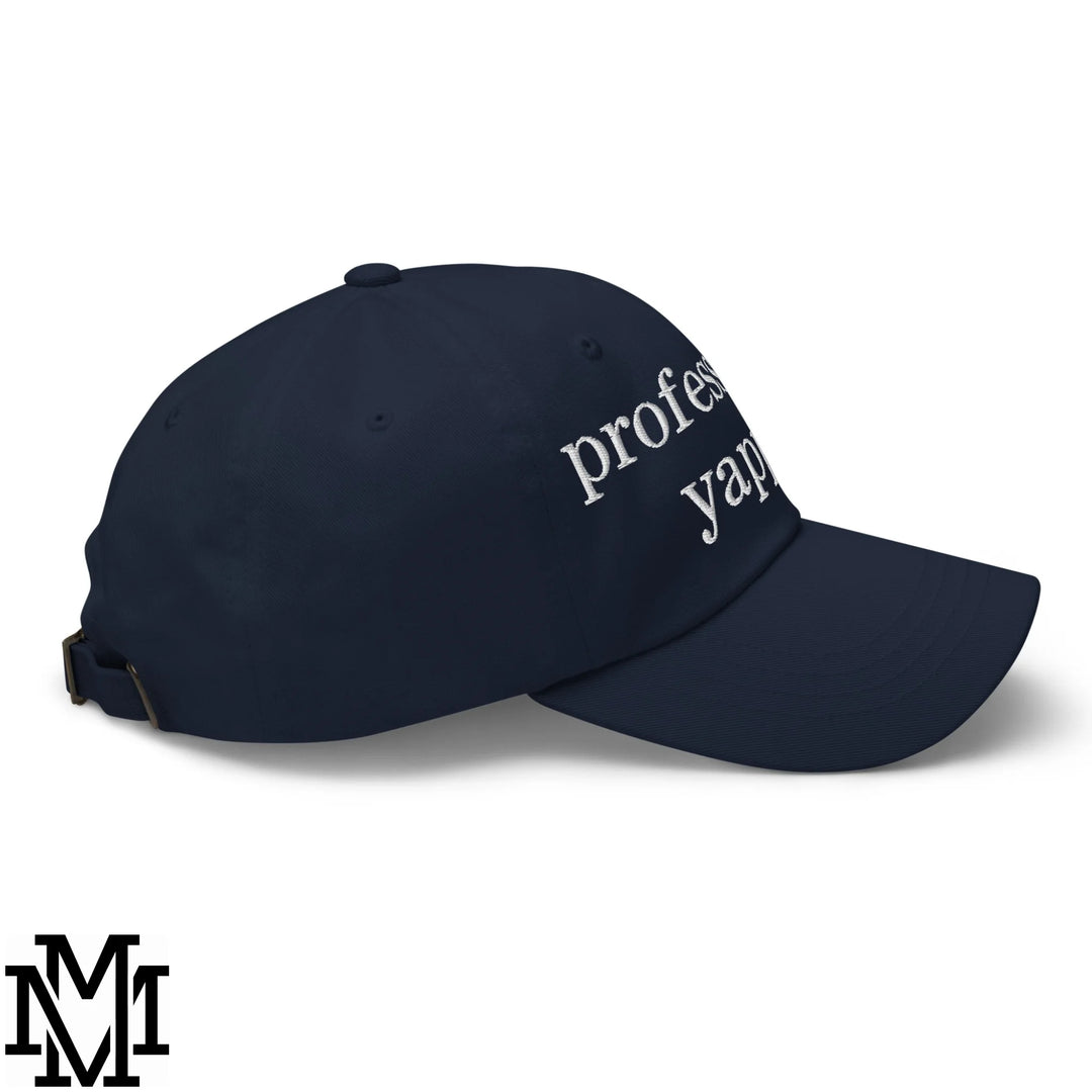 Professional Yapper Embroidered Unstructured Dad Hat - Navy