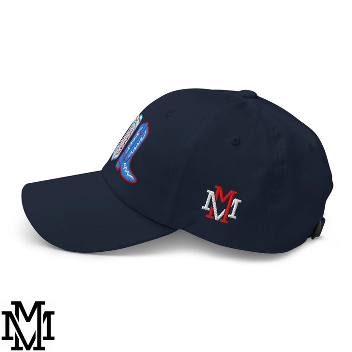Red, White, and Boot 4th of July Embroidered Unstructured Dad Hat - Navy