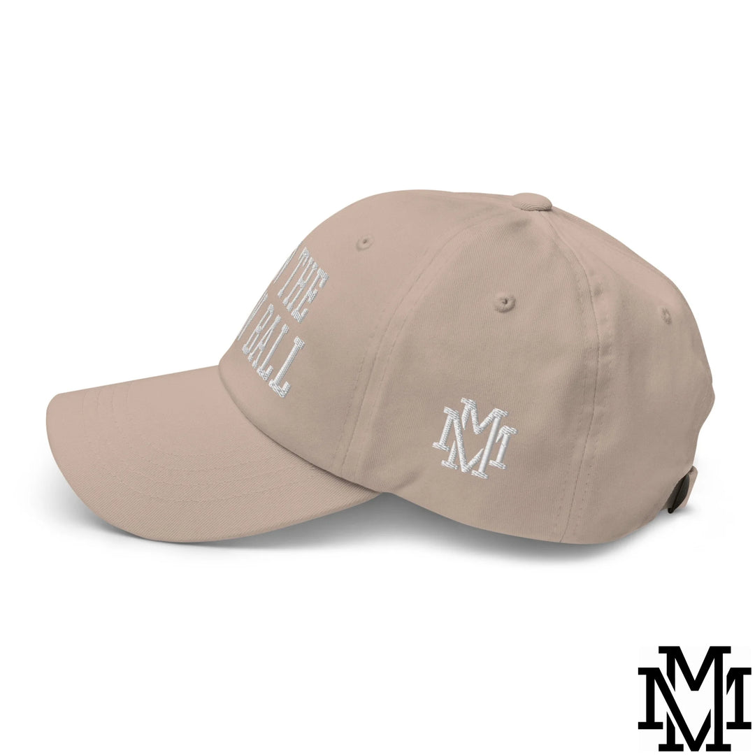 Run The Damn Ball Embroidered Unstructured Dad Hat - Stone
