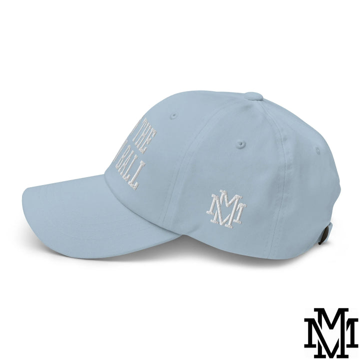 Run The Damn Ball Embroidered Unstructured Dad Hat - Light Blue
