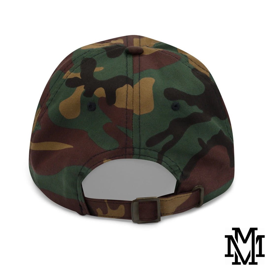Run The Damn Ball Embroidered Unstructured Dad Hat - Green Camo