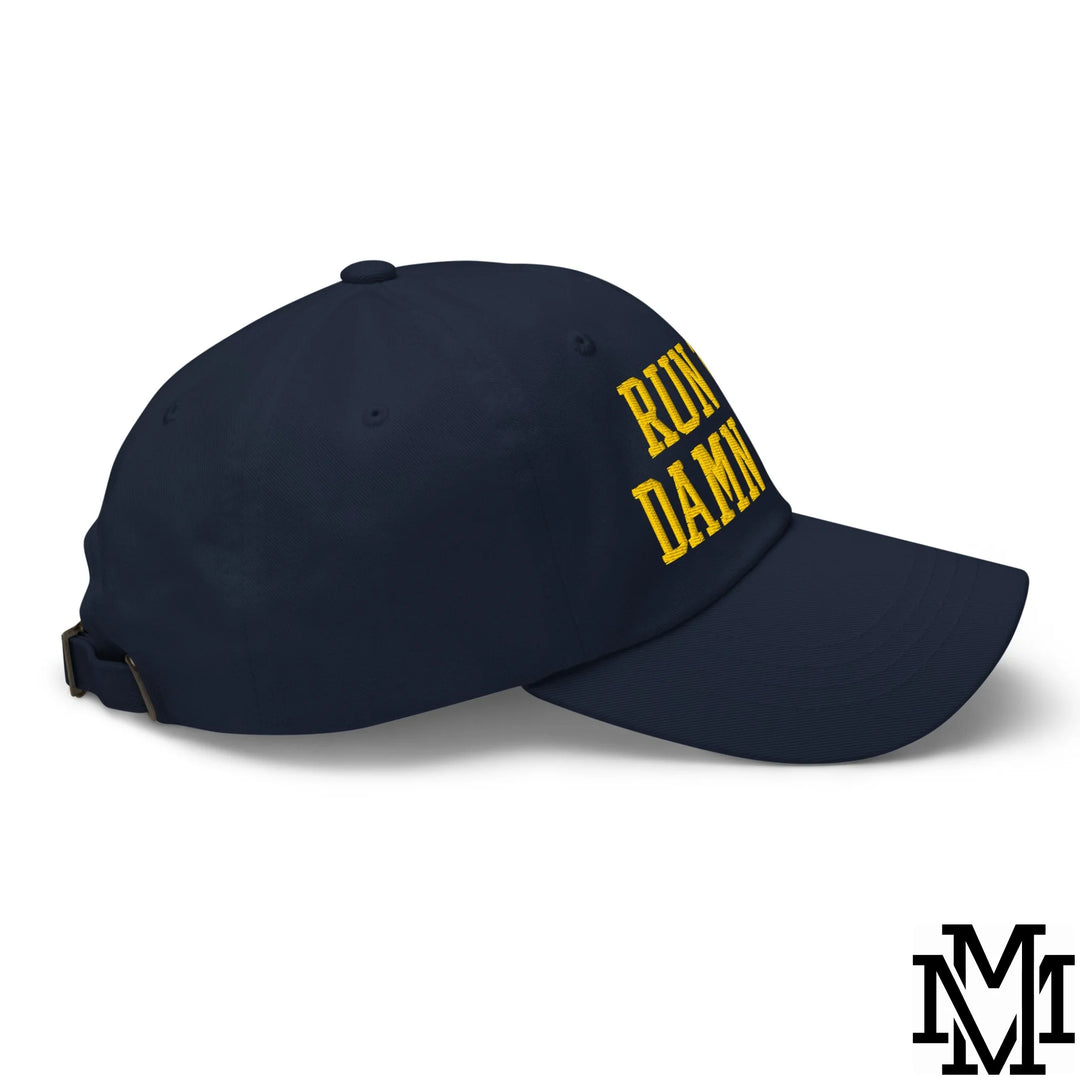 Run The Damn Ball Embroidered Unstructured Dad Hat - Navy