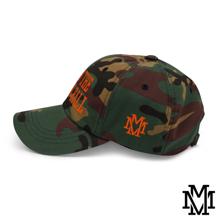 Run The Damn Ball Embroidered Unstructured Dad Hat - Green Camo