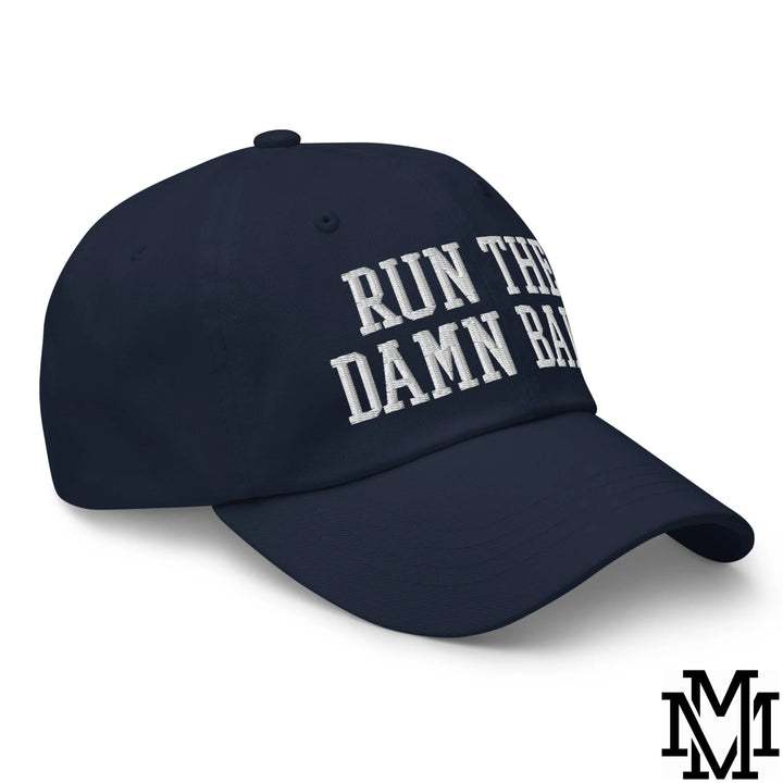 Run The Damn Ball Embroidered Unstructured Dad Hat - Navy