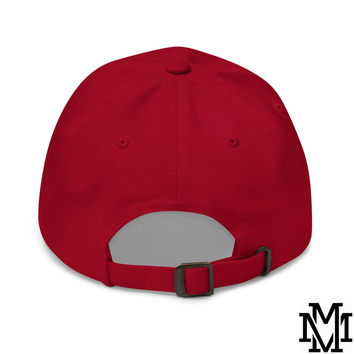 Run The Damn Ball Embroidered Unstructured Dad Hat - Cranberry