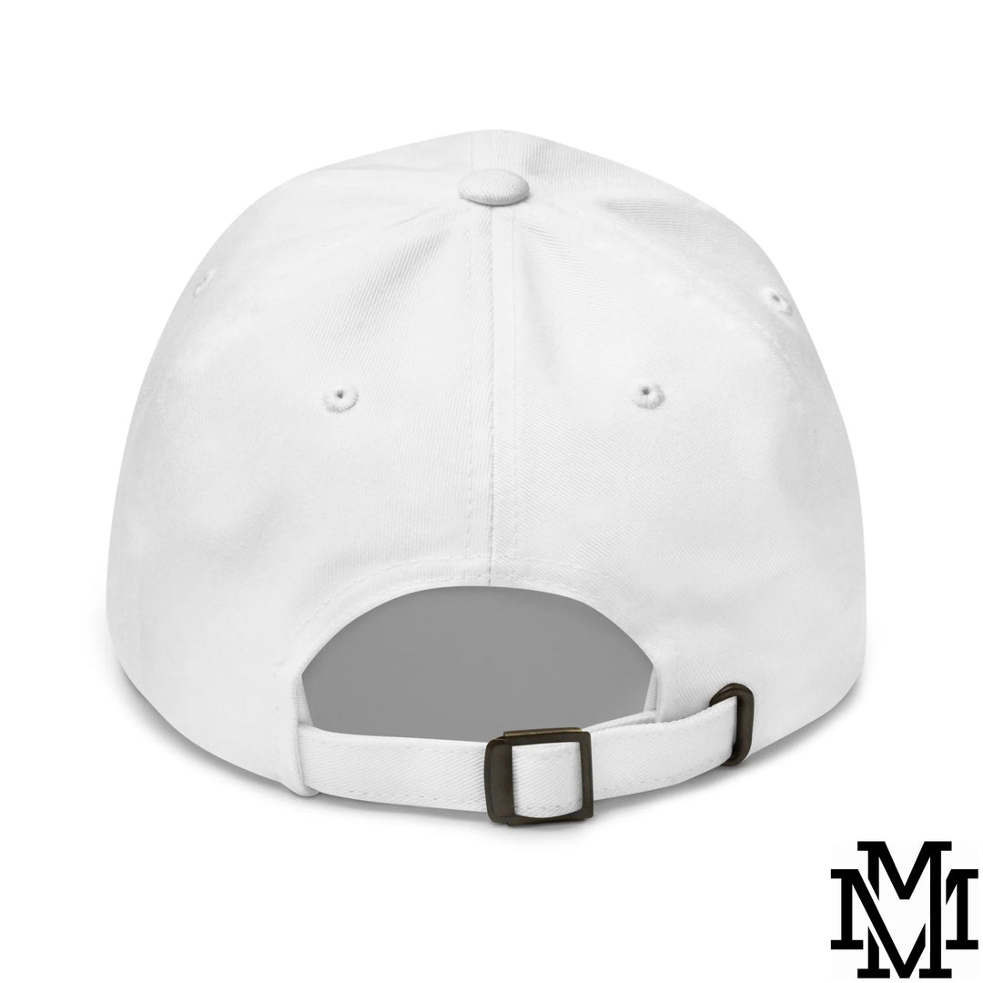 Run The Damn Ball Embroidered Unstructured Dad Hat - White