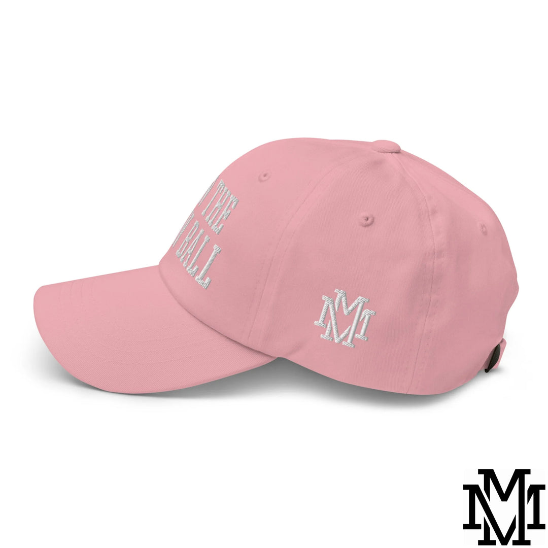 Run The Damn Ball Embroidered Unstructured Dad Hat - Pink