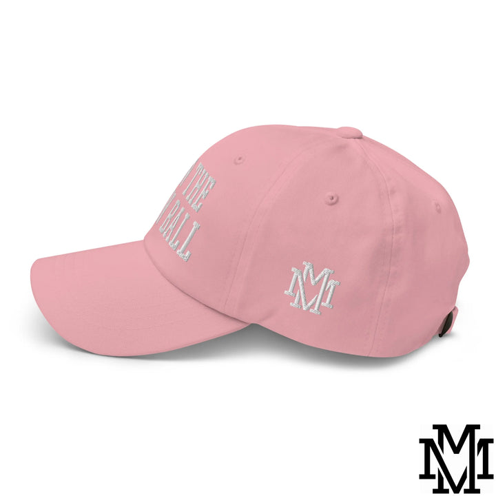 Run The Damn Ball Embroidered Unstructured Dad Hat - Pink