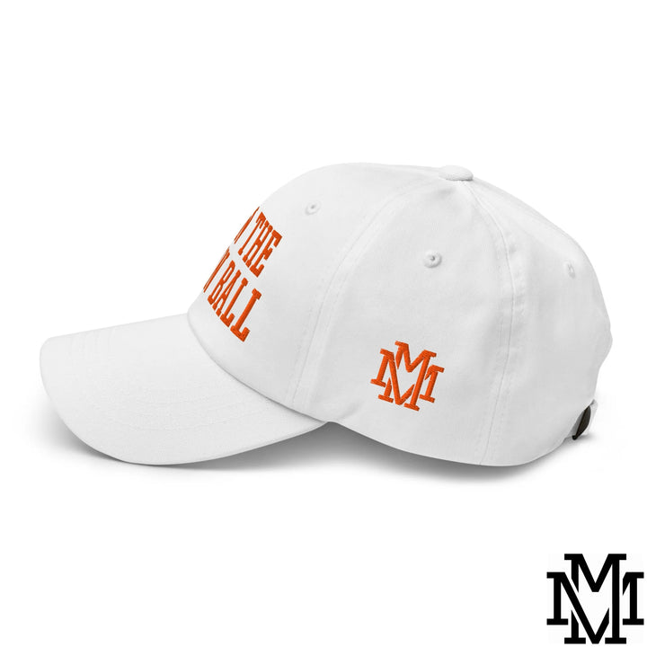 Run The Damn Ball Embroidered Unstructured Dad Hat - White
