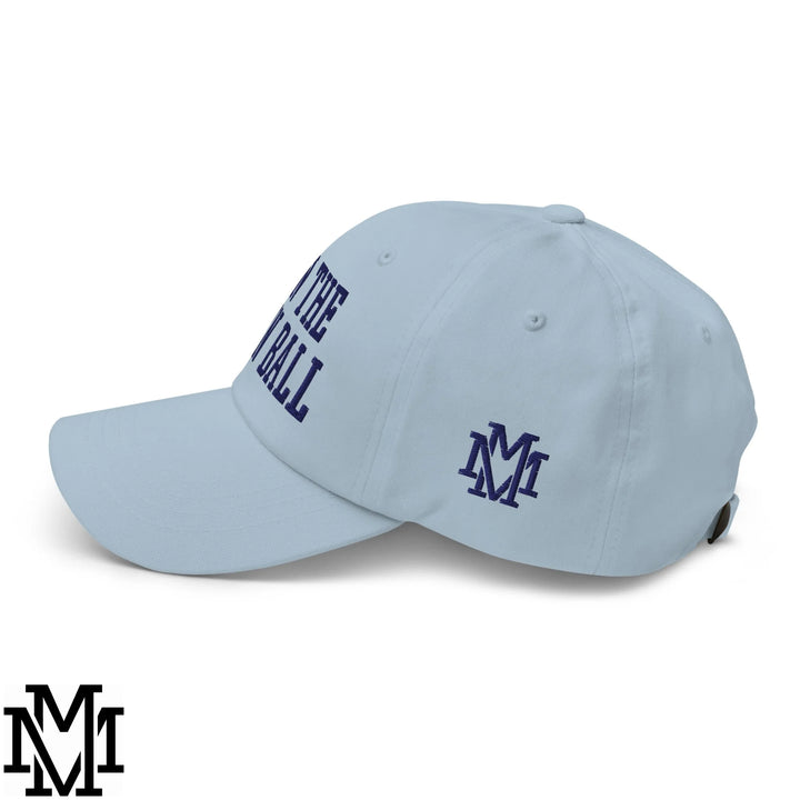 Run The Damn Ball Embroidered Unstructured Dad Hat - Light Blue