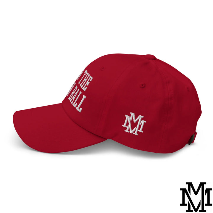 Run The Damn Ball Embroidered Unstructured Dad Hat - Cranberry