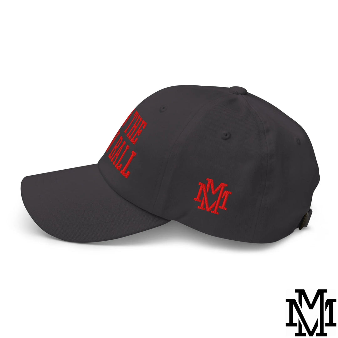 Run The Damn Ball Embroidered Unstructured Dad Hat - Dark Grey