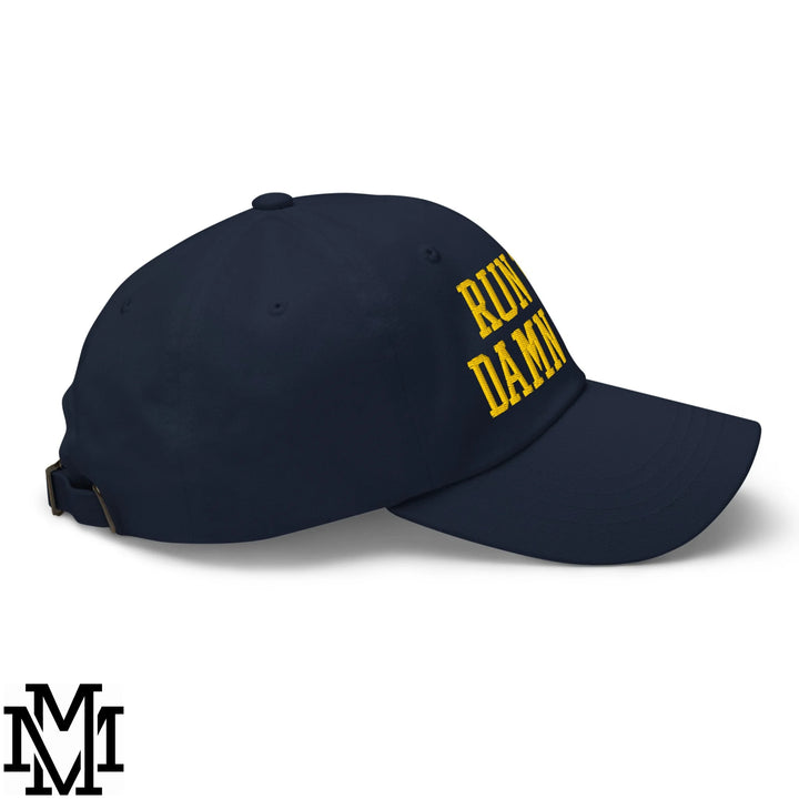 Run The Damn Ball Embroidered Unstructured Dad Hat - Navy
