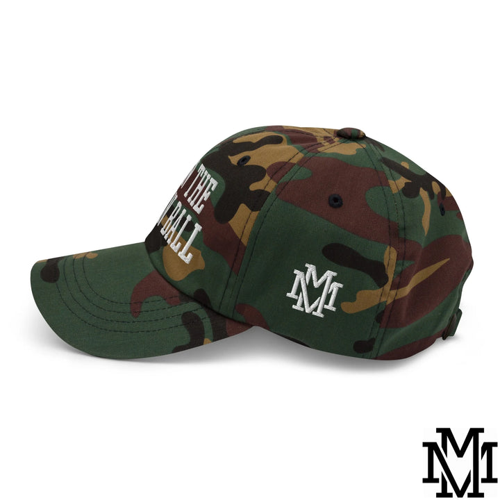 Run The Damn Ball Embroidered Unstructured Dad Hat - Green Camo