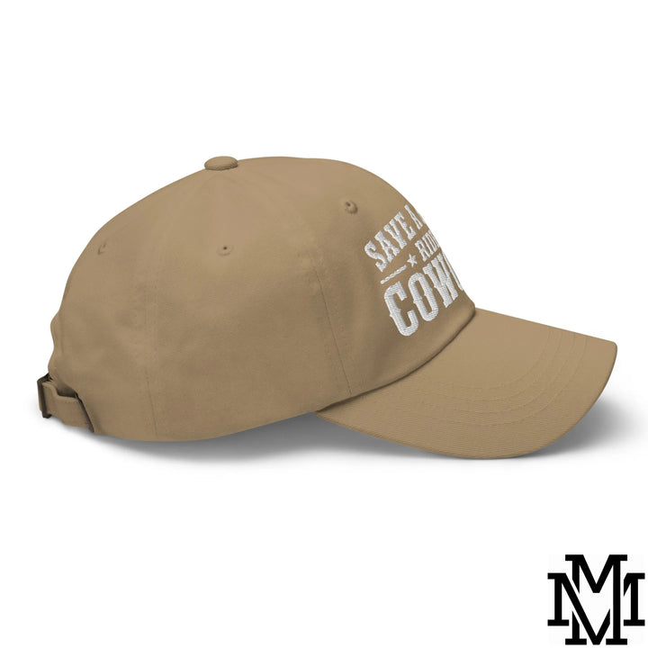 Save a Horse Ride a Cowgirl Embroidered Unstructured Dad Hat - Khaki
