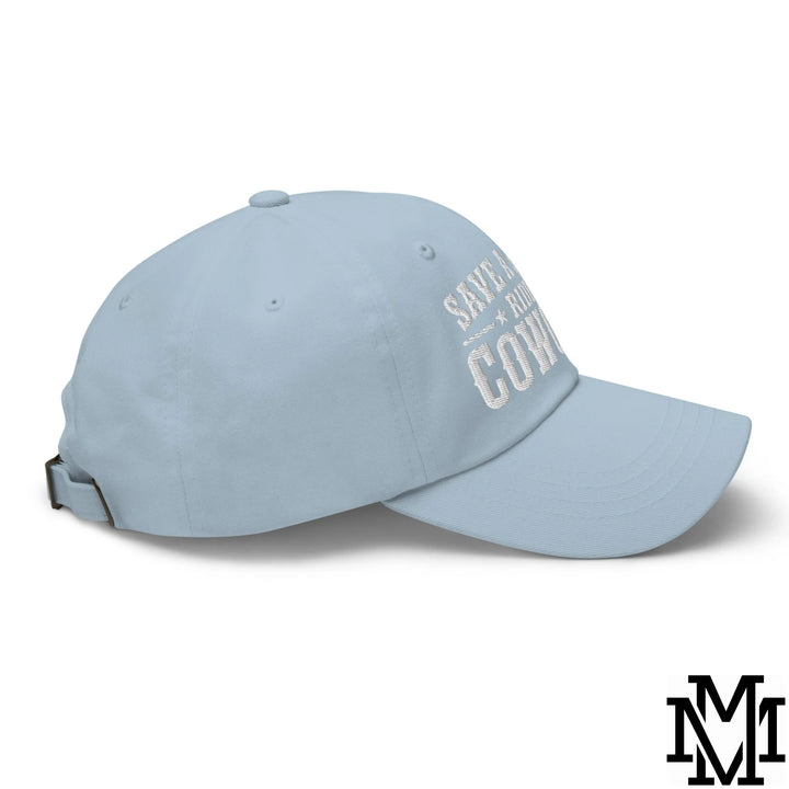 Save a Horse Ride a Cowgirl Embroidered Unstructured Dad Hat - Light Blue