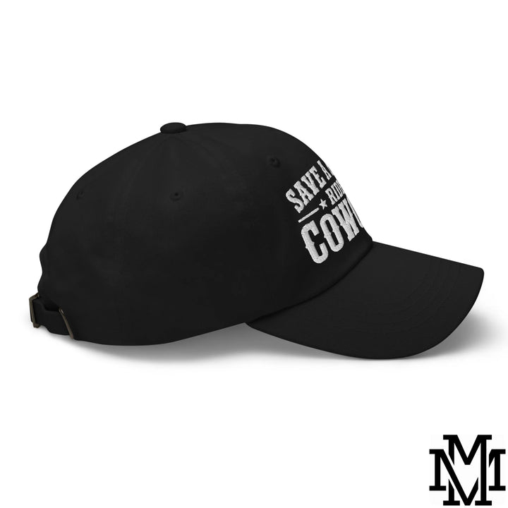 Save a Horse Ride a Cowgirl Embroidered Unstructured Dad Hat - Black