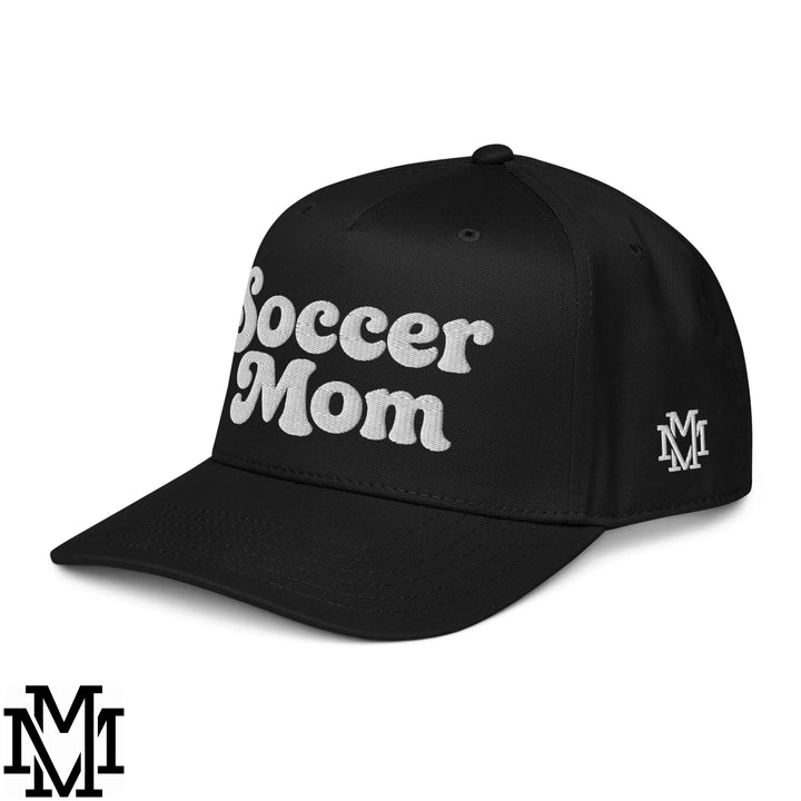 Soccer Mom Embroidered Baseball Snapback Hat - Black